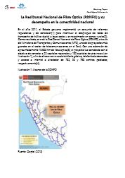 La Red Dorsal Nacional de Fibra Óptica (RDNFO) y su  desempeño en la conectividad nacional 
