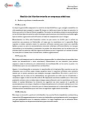 Gestión del Mantenimiento en empresas eléctricas